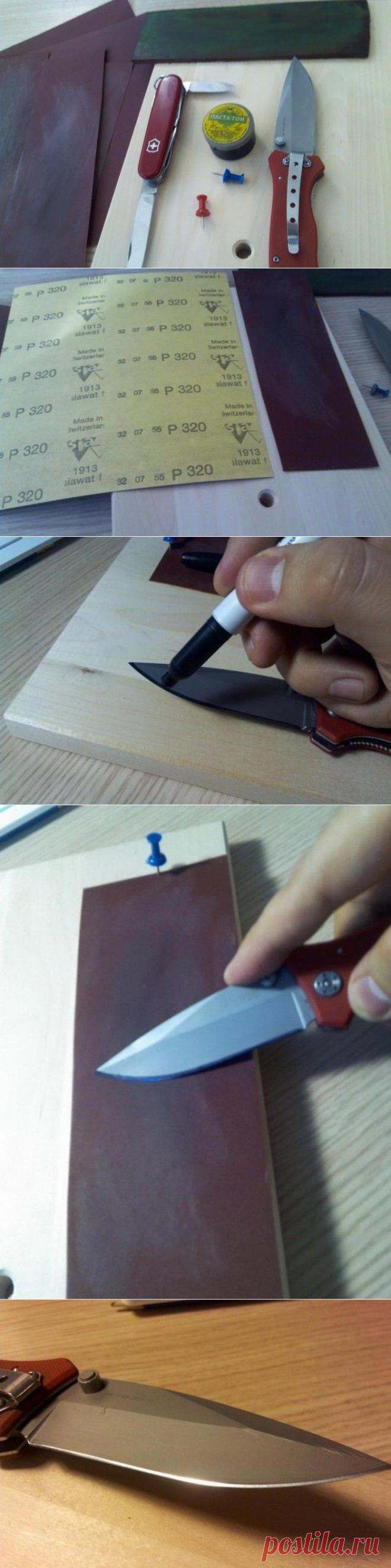 Заточка ножа до состояния бритвы. МК