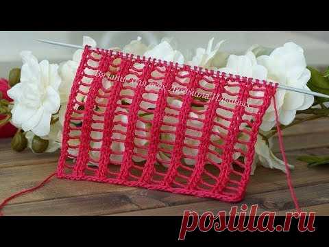 Двухрядная сетка  Простой узор спицами