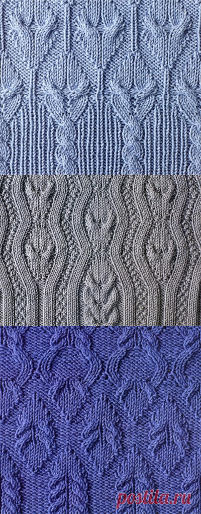 www.SHPULYA.com - Узоры с косами спицами