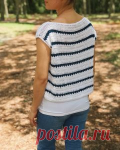 Летняя вязаная майка в полоску от BrennaAnnHandmade - Hobium Blog