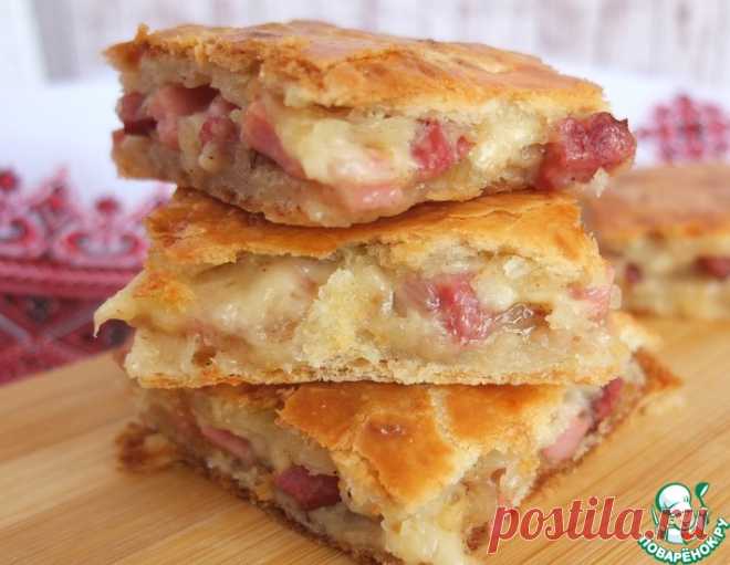 Пирог с сыром и колбасой – кулинарный рецепт