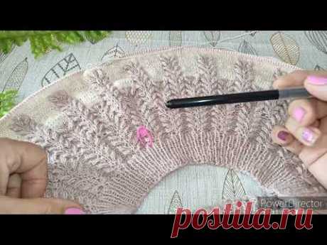 Как я  вязала круглую кокетку с колосками.МКлайт.