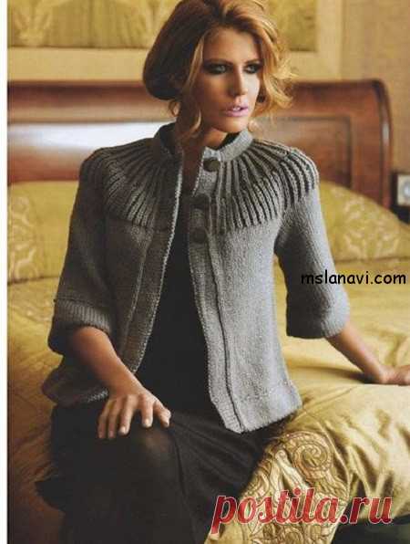 Модели вязаных жакетов с застежкой вверху | Вяжем с Лана Ви