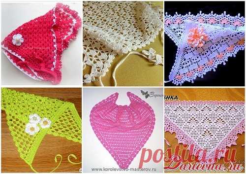 Как связать летнюю косынку крючком для девочки. Схемы и мастер-классы на картинки и переходите на странички с описаниями.[/i]
[bold]Внимание![/bold] Для доступа ко второму и пятому описаниям необходима регистрация.Косынка крючком - практично, удобно и совсем не скучно!

Детская косынка крючком - популярная защита от солнышка весьма разнообразна на вид. И хотя связать косынку крючком для девочки крючком проще простого, и даже самая обычная филейная сетка смотрится на малень...