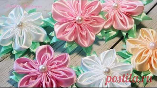 🌺Цветы из атласных лент 🌺 Резинки для волос 🌺 Канзаши 🌺 Svetlana Zolotareva