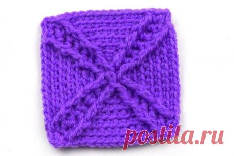 Квадратный мотив с рельефными столбиками Квадратный мотив с рельефными столбиками можно связать любого размера, превратив его в наволочку или сидушку.