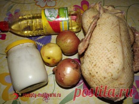 Утка с яблоками и сметаной в мультиварке - фото рецепт для Панасоник, Редмонд, Поларис