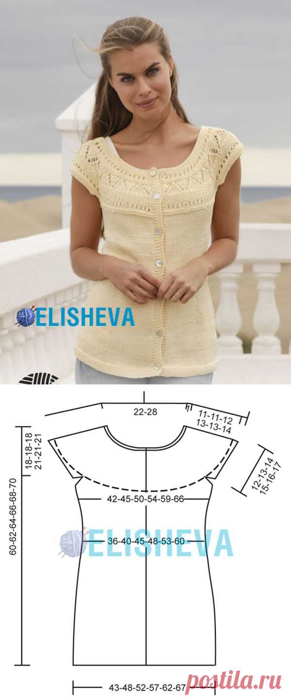 Летняя кофта от Drops Design «Sunny Side» вязаная спицами