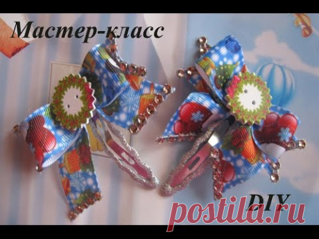 Новогодние бантики Канзаши МК.DIY