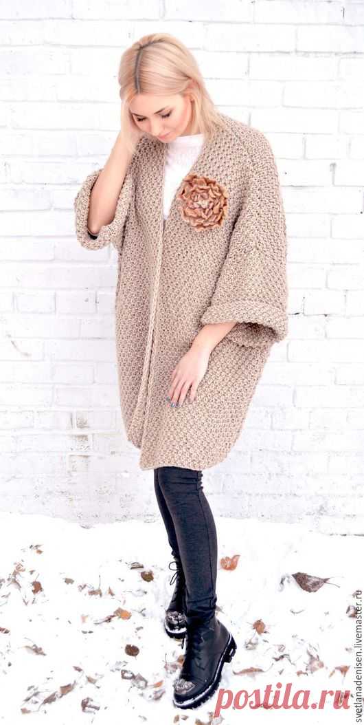 Купить Кардиган вязаный, крупная вязка 