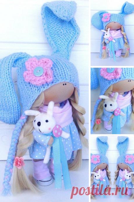 Rabbit doll Handmade doll Cloth doll Rag doll by AnnKirillartPlace