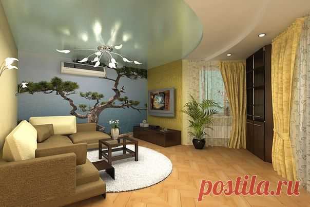 Применение фото обоев в оформлении дизайна гостиной комнаты » Дизайн интерьеров