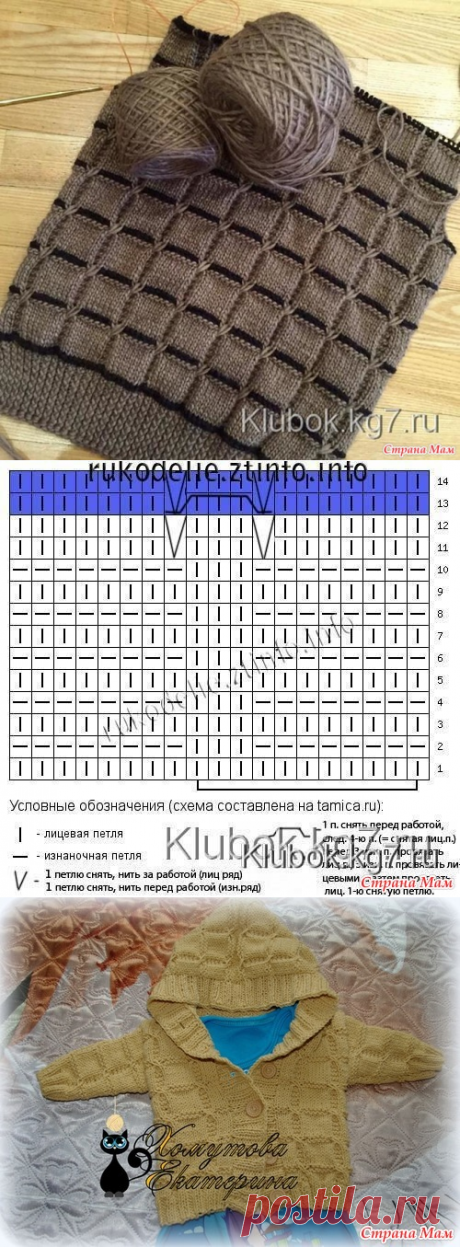 Очень красивый узор спицами - квадраты. Собираю все что вижу. - Страна Мам