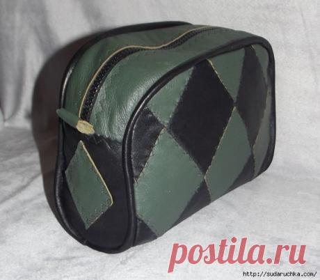 Кожаная косметичка"Домино". Мой мастер класс.