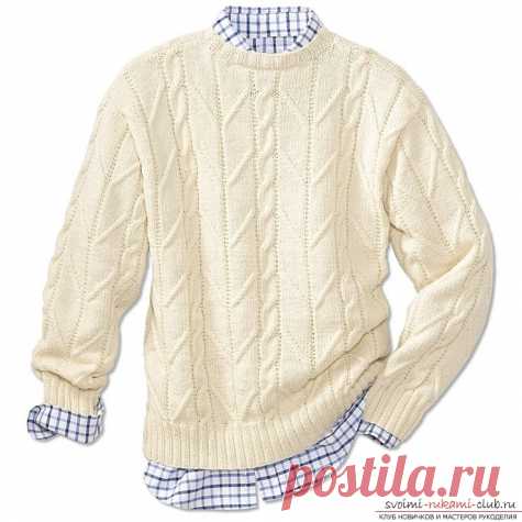 Мужской пуловер с застежкой поло / Вязание спицами / Вязание спицами. Работы пользователей