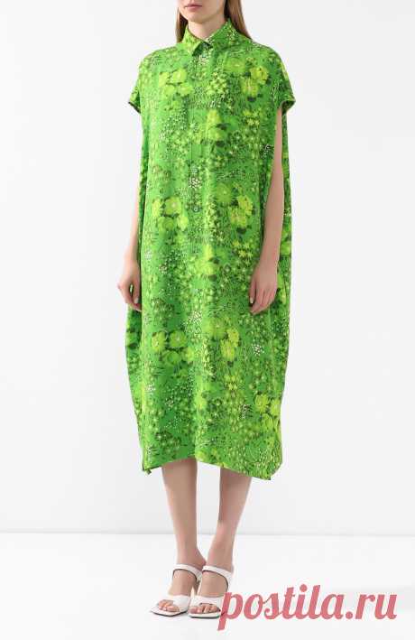 Женское зеленое платье-миди BALENCIAGA — купить за 104500 руб. в интернет-магазине ЦУМ, арт. 576677/TILD2