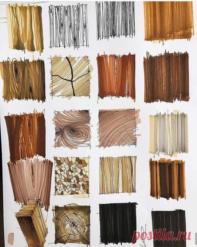 Рисуем доски. Спил дерева. Цвет древесины. Текстура древесины.