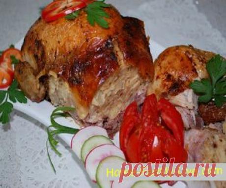 Курица фаршированная блинами - пошаговый фоторецепт -Кулинарные рецепты