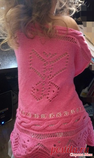 Туника Mint в малиновом цвете для девочки спицами - Страна Мам