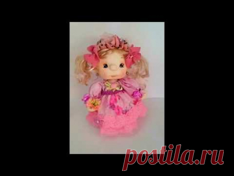 15 Tutorial Muñeca de tela sobre botella de plastico.Мастер класс .Кукла из ткани.
