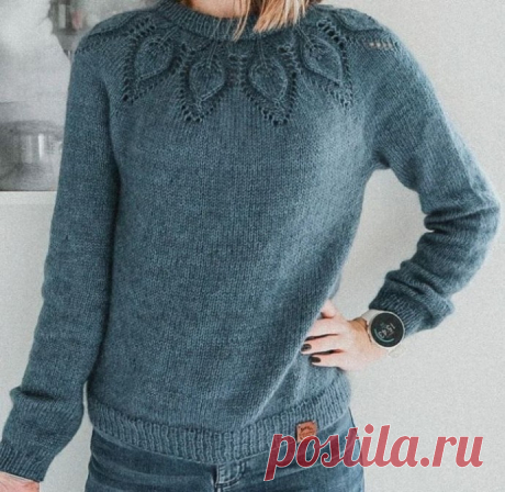 Круглая кокетка спицами