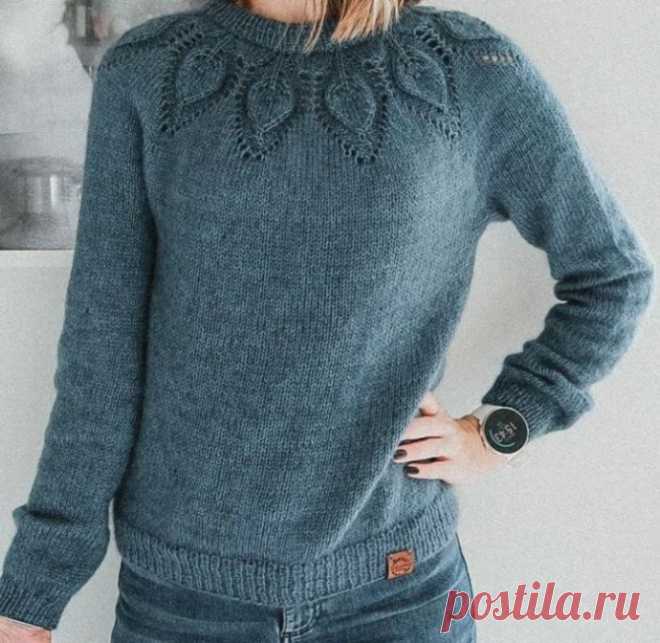 Круглая кокетка спицами