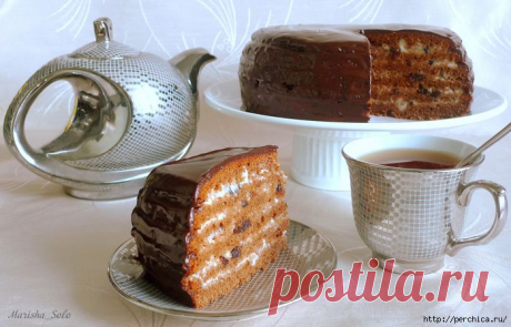 Готовим в мультиварке - шоколадный медовик с черносливом.