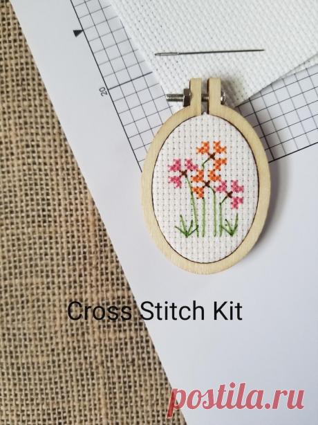 Counted Cross Stitch Kit Wildflowers Mini - Etsy España