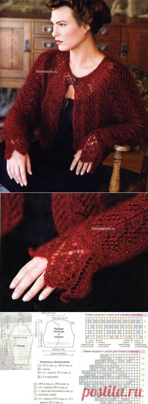 Ажурное болеро связанное спицами / Рукоделие / Домоводство / Женские секреты / Женский стиль