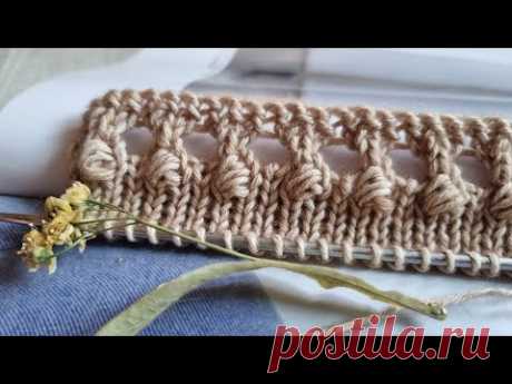 Оформляем край изделия на спицах❤️🧶knitting pattern.