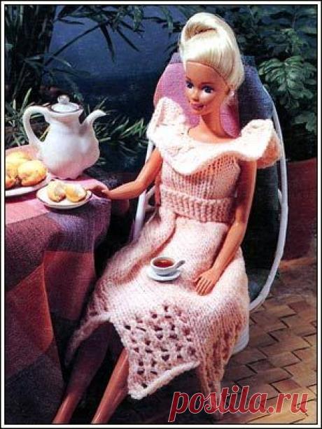 Ажурное светлое платье - Kimberly Club. Одежда для кукол.