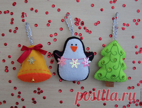 Фетровые подвески на елочку — Сделай сам, идеи для творчества - DIY Ideas