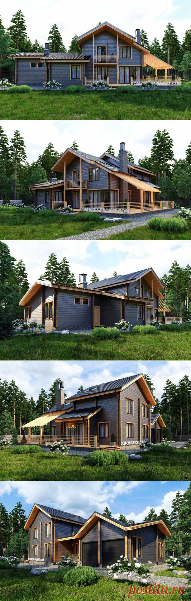 Двухэтажный коттедж из бруса