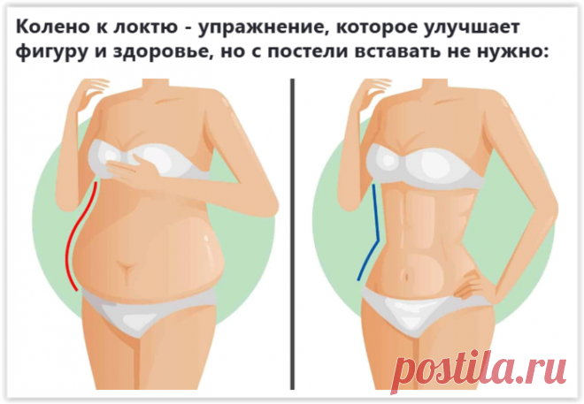 Простое упражнение для живота: подтягиваем фигуру лежа в постели!