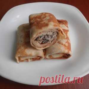 Блинчики с курицей и грибами - МирТесен
