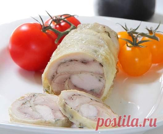 Куриный рулет в духовке ( или в пароварке) - Простые рецепты Овкусе.ру