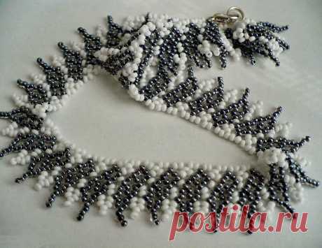 Free pattern for beaded necklace Shade of Grey | Beads Magic