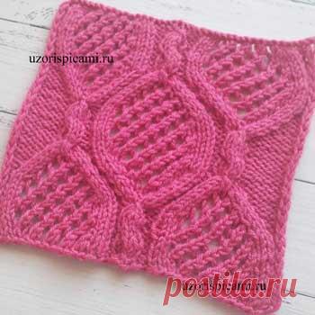 Красивые ажурные ромбы для пуловеры, схема узора - Самые красивые узоры спицами