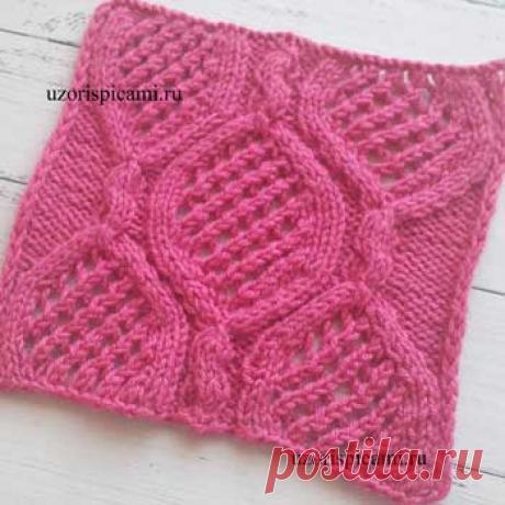 Красивые ажурные ромбы для пуловеры, схема узора - Самые красивые узоры спицами