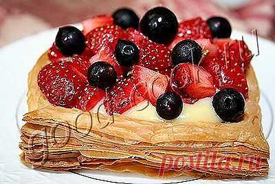 Хорошая кухня - пирожное с апельсиновым кремом и ягодами. Кулинарная книга рецептов. Салаты, выпечка.