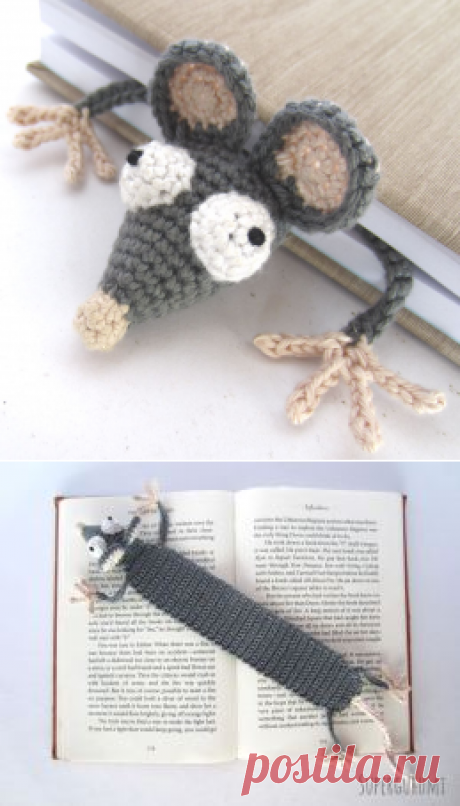 Amigurumi вязание крючком Крыса Закладка - &quot;Книга-Rat&quot; - Supergurumi