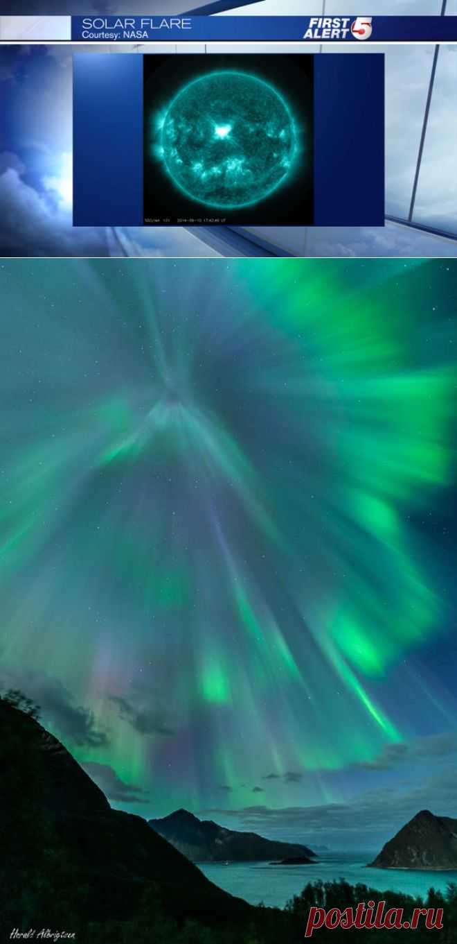 GISMETEO.UA:  Буря на&nbsp;Солнце вызвала яркие полярные сияния | События | Новости погоды.