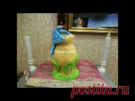 3d origami Ваза &quot;Птица счастья&quot;  (Vase Bird of Happiness) - YouTube