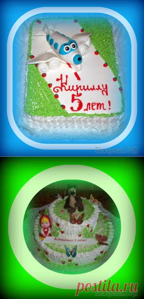 детские торты из марципана &quot;Самолет&quot;, &quot;Машенька и Медведь&quot;