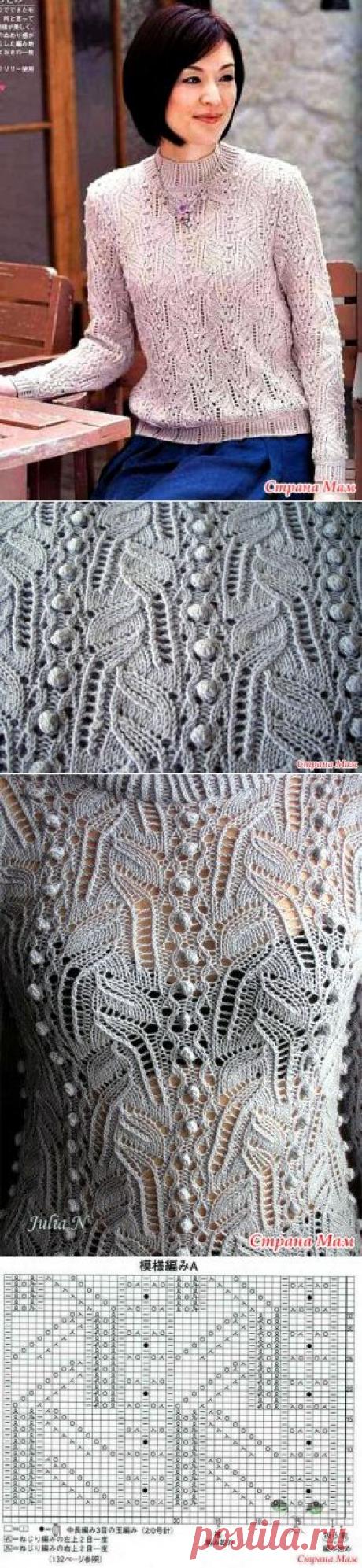 Шикарный узор для пуловера. Спицы. - ВЯЗАНАЯ МОДА+ ДЛЯ НЕМОДЕЛЬНЫХ ДАМ - Страна Мам