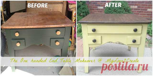 The one handed end table makeover | My Love 2 Create
