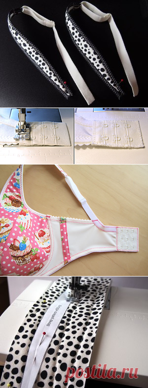 Finishing the Bra - Sewing Bra Straps, Bra Fastener and Other Little Finishings - Make Bra — Make Bra