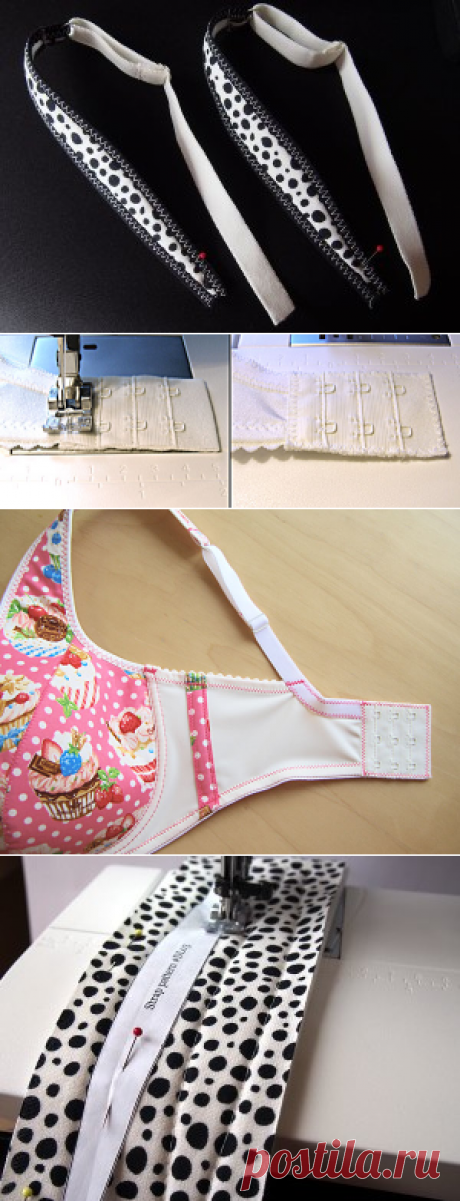 Finishing the Bra - Sewing Bra Straps, Bra Fastener and Other Little Finishings - Make Bra — Make Bra