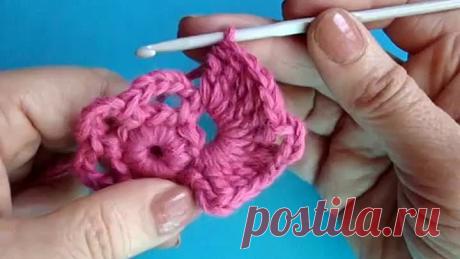 Вязаный цветок Урок 18 How to crochet flower Flor de punto