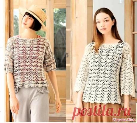 Джемпер и туника по одной схеме. Крючок. - ВЯЗАНАЯ МОДА+ ДЛЯ НЕМОДЕЛЬНЫХ ДАМ - Страна Мам